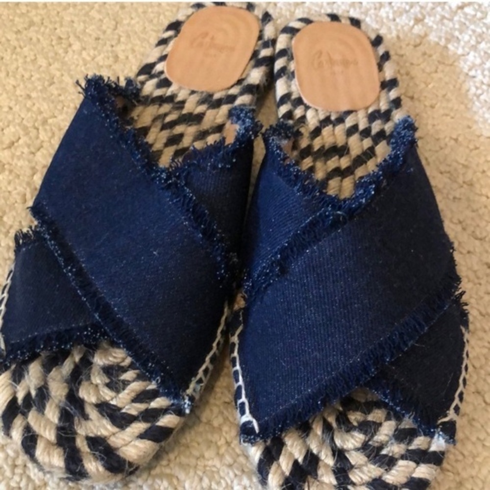 Castaner Women's Navy Espadrille Slide Sandals